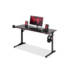 Gaming desk Mads-140, Black-Carbon-Redline